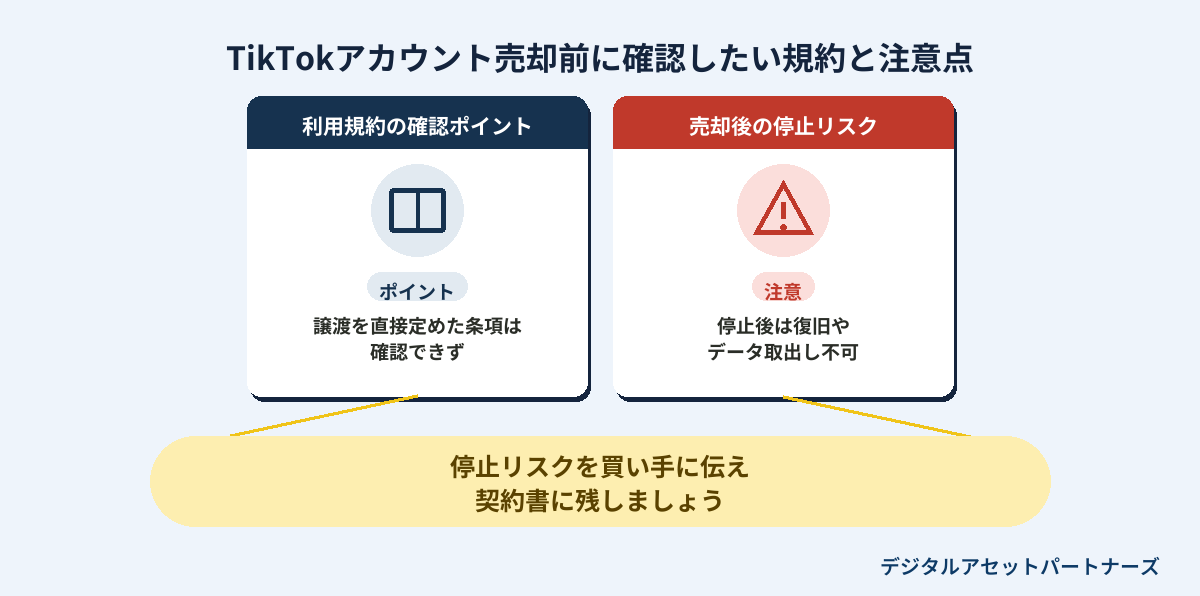 TikTokアカウント売却前に確認したい規約と注意点